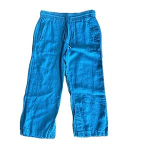 Athleta Retreat 100% linen wide-leg cropped pants Size 10